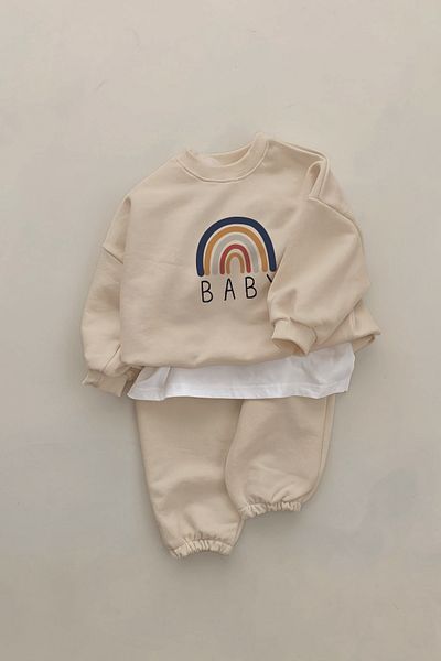 ADABEBEK New Season Rainbow Printed 2-Piece Baby Set 10057