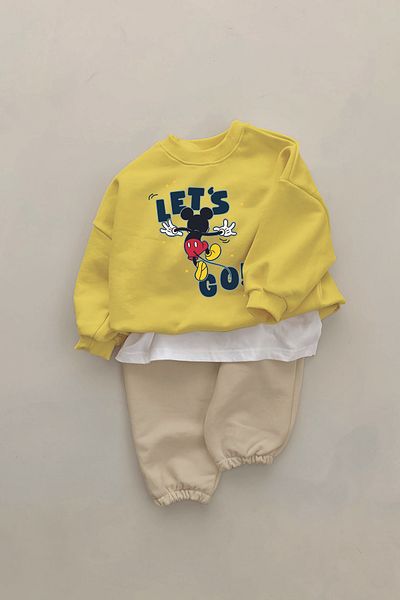 ADABEBEK New Season Let's Go Mickey Printed 2-Piece Baby Set 232348