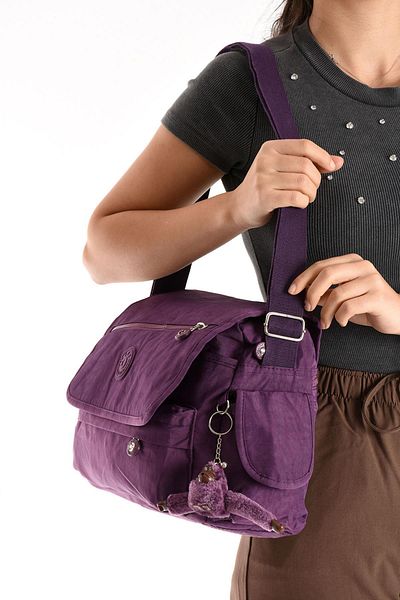 571 Collections Çanta Crossbody Ultra-Light Multi-Pocket Shoulder Bag Purple (Model: 571-6N)