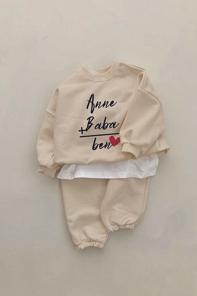 ADABEBEK New Season Mom Dad I Printed 2-Piece Baby Suit 22013