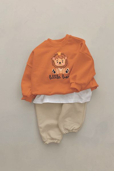 ADABEBEK New Season Little Lion Printed 2-Piece Baby Set 22023