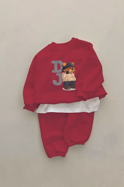ADABEBEK New Season Dj Bear Printed 2-Piece Baby Set 11004
