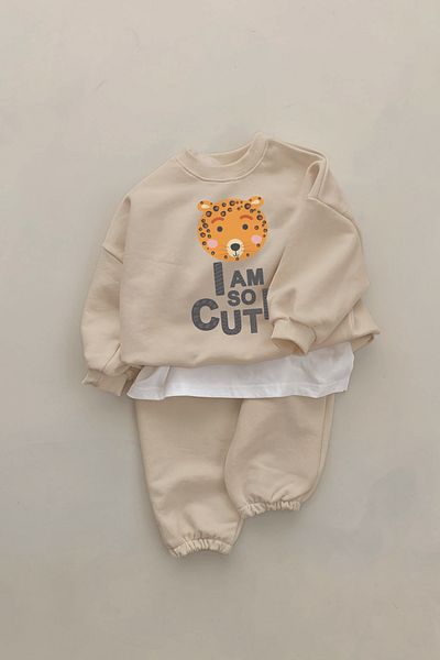 ADABEBEK New Season Sweet Leoapar Printed 2-Piece Baby Set 23324