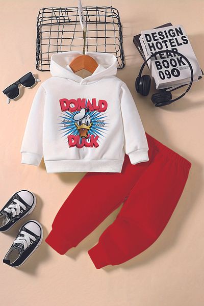 ADABEBEK New Season Cute Duck Printed Hoodie 2-Piece Baby Set 232345
