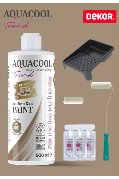 Aquacool Trend Su Bazlı Akrilik Hobi Boya 500 ml Rulo Katalizör Boyacı Tavası...