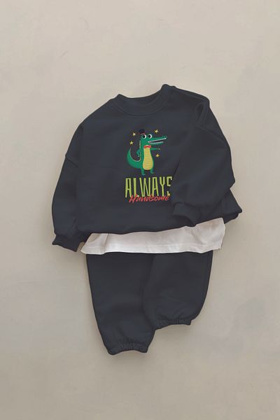 ADABEBEK Premium Handsome Crocodile Printed 2-Piece Baby Set 22858