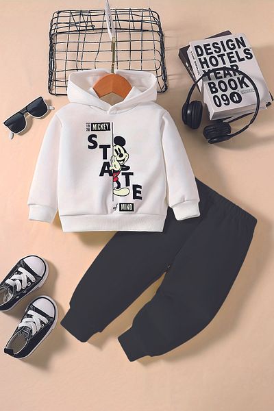 ADABEBEK Premium State Mickey Printed Hoodie 2-Piece Baby Set 232365