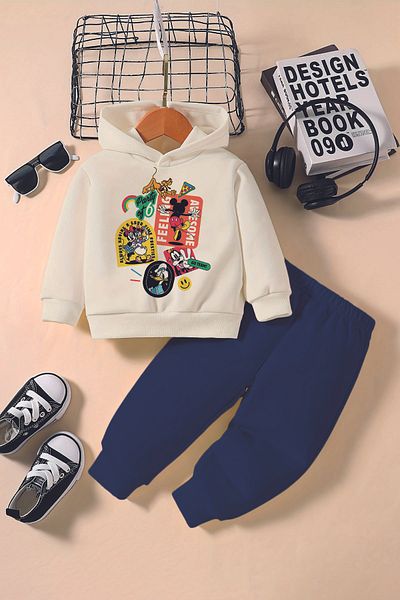 ADABEBEK New Season Miki Firends Printed Hoodie 2-Piece Baby Set 232341