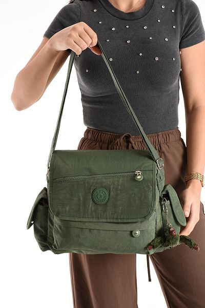 571 Collections Çanta Crossbody Ultra-Light Multi-Pocket Shoulder Bag Green (Model: 571-6N)