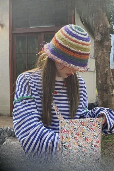 Giraffe El Örgüsü Yün Bere Pilot Şapka Retro Gotik