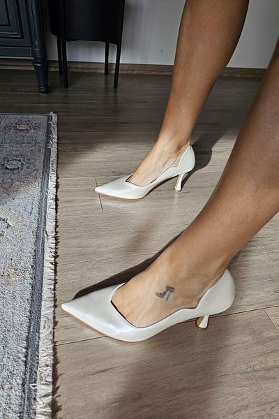 TOPUKLA Women's White Mother of Pearl 8cm Heel Stiletto with 10 80 Heels