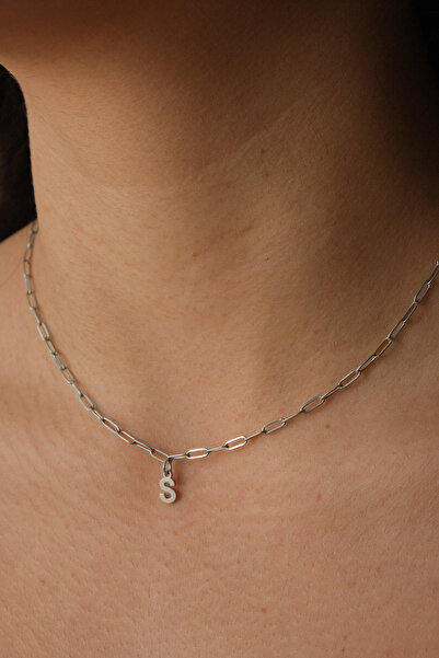 ESBAFLOR قلادة سلسلة مشبك ورق بأحرف فولاذية مقاومة للتشويه 2 مم مناسبة للاستخدام اليومي