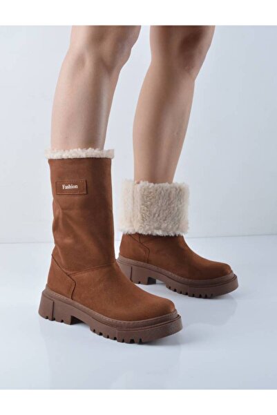 Şanslı Ayakkabıcılık Taba Lüks Süet Hazır Taban Bot