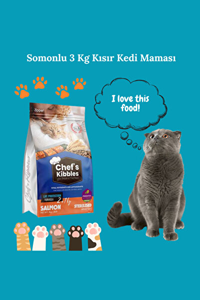 Mutamin Organics Norveç Somonlu Kısır Kedi Maması 3 Kg