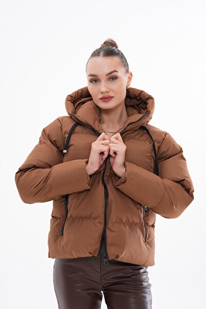 ŞİMAL Women's Gel Padding Hood Detailed Puffer Coat 255305 -