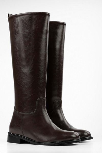 Shoeberry Damen-Reitstiefel Lace Brown Skin
