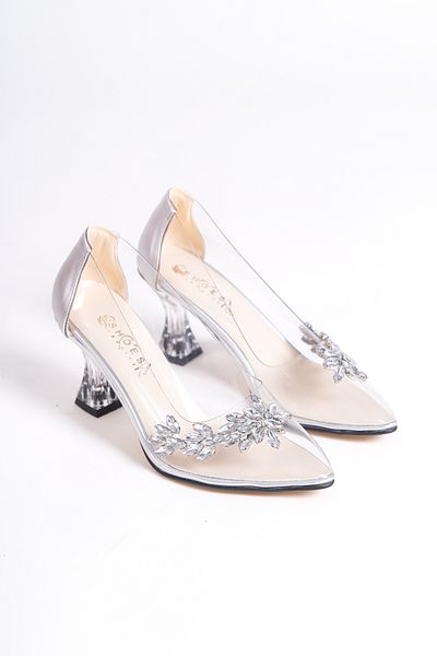 moda gim Women's Shoes with Transparent Pirense Stones