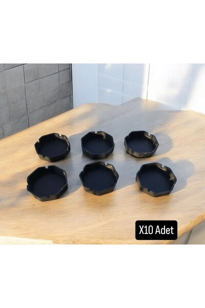 Metler Kül Tablası Kırılmaz Mika Plastik Küllük Kül Tabağı 10 Adet