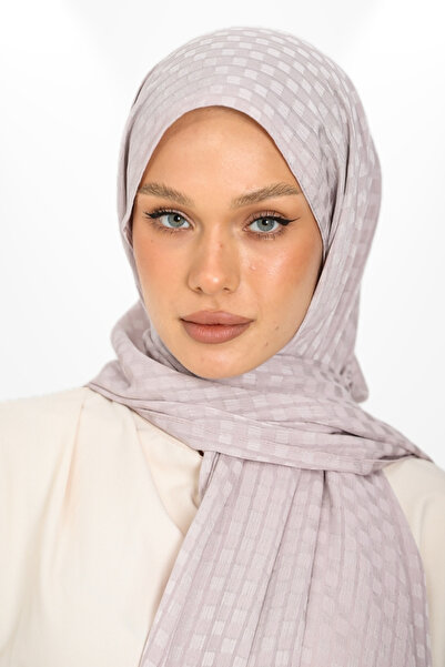 hijabchi Nude Jacquard Crepe Evening Dress - Square Detail, Special Occasion Shawl, New Collections