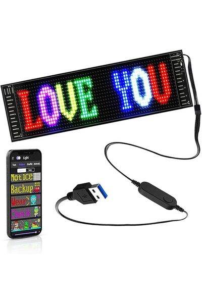 Ld Teknoloji Matrix Led Panel 16x64 Cama Telefon Kontrollü Led Ekran Panel Boy Genişlik 9 Cm Uzunluk 36 Cm