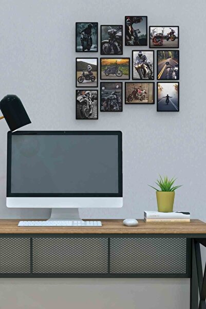 Pi Dekorasyon Motor 12 Parça Mdf (ahşap) Tablo Ofis Boyu