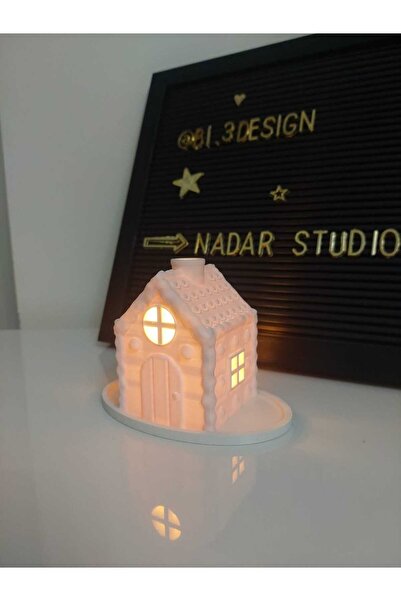 NadarStudio Kış Evi Tealight Mumluk / Tealight Ve Tabanlık Hediyeli