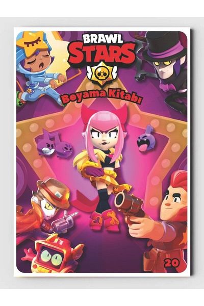 ZNC Carte de colorat Brawl Stars (20 pagini complete), (autocolant)