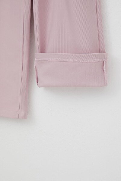 Breeze 8-14 Years Old Girl's Trousers - Crest Detailed, Pocketed, Light Lilac