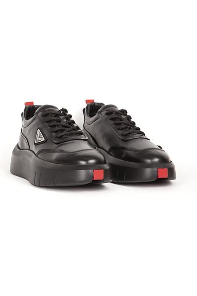 MARCOMEN Men's Leather Casual Black Shoes 152-19551
