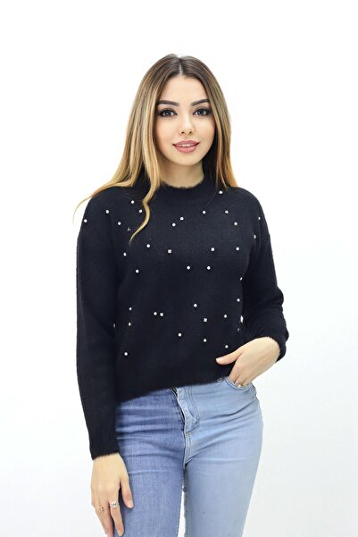 Piedra Women's Crew Neck Stone Bearded Sweater