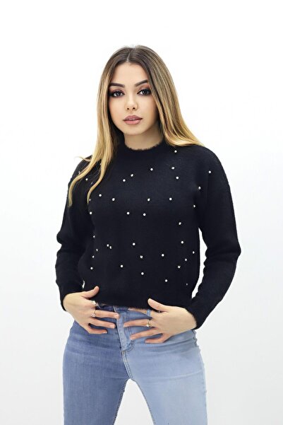 Piedra Women's Crew Neck Stone Bearded Sweater