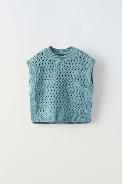 Zeyder Kids Памучен плетен пуловер за момиче