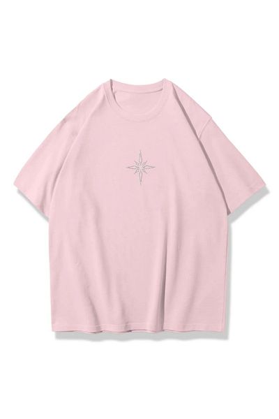 Gofeel Μπλουζάκι με ροζ Unisex Stone Printed Compass