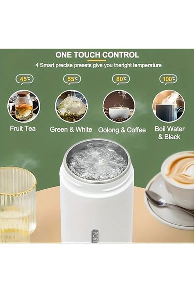 Choice US Travel Electric Kettle Portable Small Mini Tea Coffee Kettle Water Boiler, Water Heater Steel & A