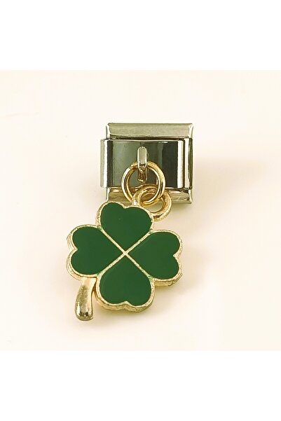 POKAK أربع أوراق البرسيم أحسب استرخى الصلب الإيطالي سحر سوار مرفق 1 قطعة 9 مم