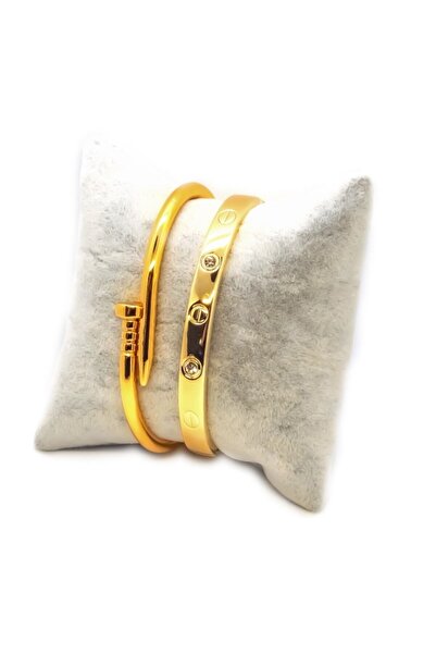 NKIE JEWELS Altın Renk Paslanmaz Çelik Bileklik – Renk Çivi Ve Taşlı 943 – Zi...