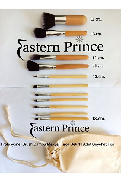 EASTERN PRINCE مجموعة فرش مكياج من الخيزران مكونة من 11 قطعة - نوع السفر الاحترافي للتجميل