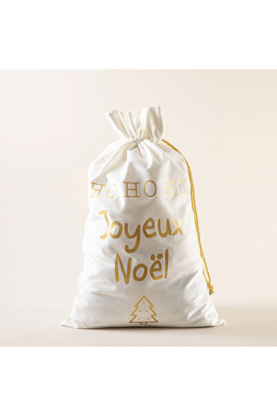 Chakra Mari Yılbaşı Dekoratif Kese L Beyaz/altın