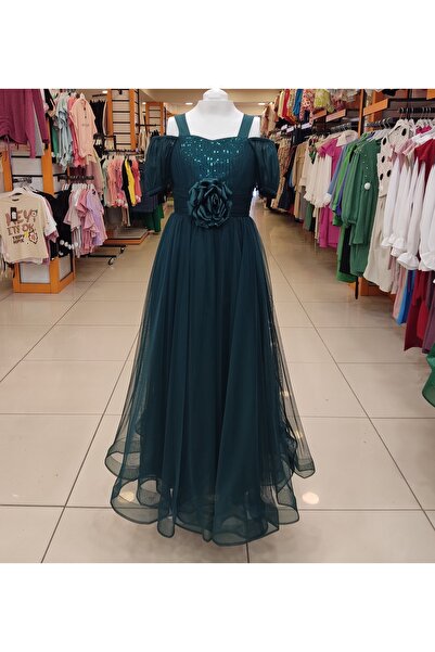 Yonca Çocuk Onbuco Kids 1568 Girl's Waist Rose Children's Evening Dress
