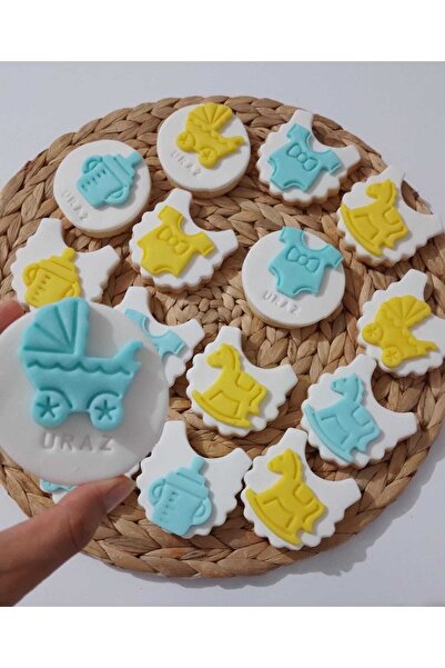 Tatlı Armağanlar Isimli Renkli Yenidoğan Baby Butik Kurabiye- 20 Adet