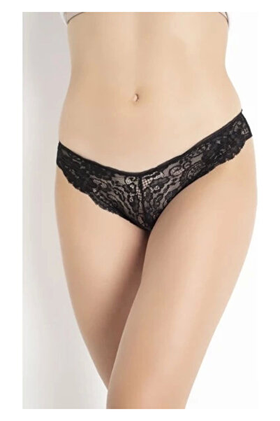 Aesco G-Box 927 Women's Lace Brazilian Bikini - Black - XL