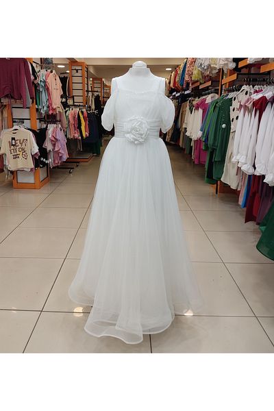 Yonca Çocuk ONBUCO Kids 1568 Παιδικό βραδινό φόρεμα με τριαντάφυλλα στη μέση