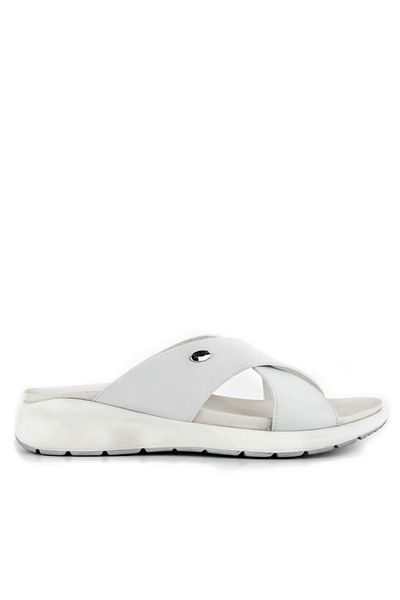 Muya Women's White Casual Slippers with Anatomical Sole and Straps - Loulou