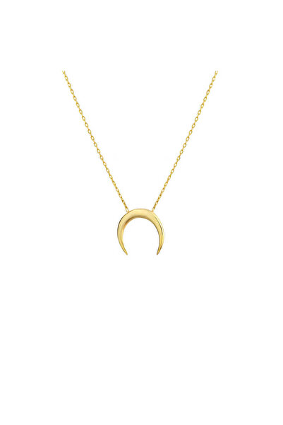 Nusret Takı 925 Ayar Gümüş Minik Yarım Ay Kolye