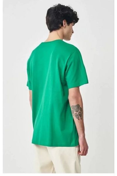 Modayakamoz Πράσινο μπλουζάκι Unisex Oversize - Απλό λαιμόκοψη
