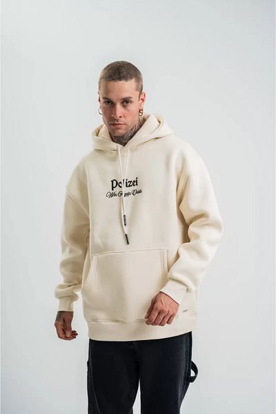 modaserdem Premium Cream Dietshirt - Ψηφιακό Μπάλωμα με κουκούλα
