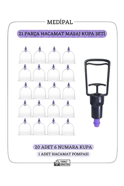 MediPal 21 Parça Vakumlu Hacamat Kupa Seti - Medipal - Selülit Ve Çatlak Giderici Masaj Aleti