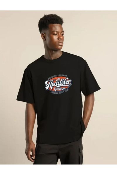 modaserdem Μαύρο μπλουζάκι Unisex με στάμπα oversize