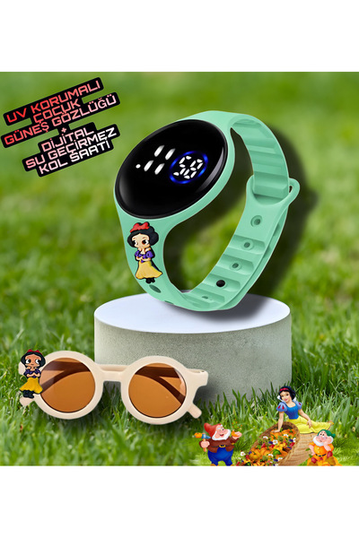 havzoria Figürlü Dijital Dokunmatik Led Ekran Çocuk Saati +Figürlü Gözlük (Gö...