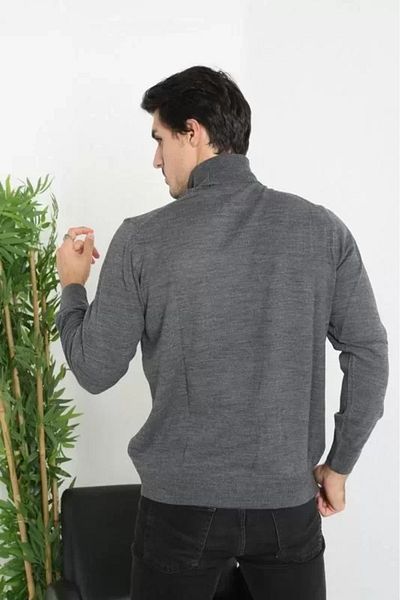 Deridün Yıldız Shoes Unisex Full Neck Turtleneck Woven Knitwear - Smoked